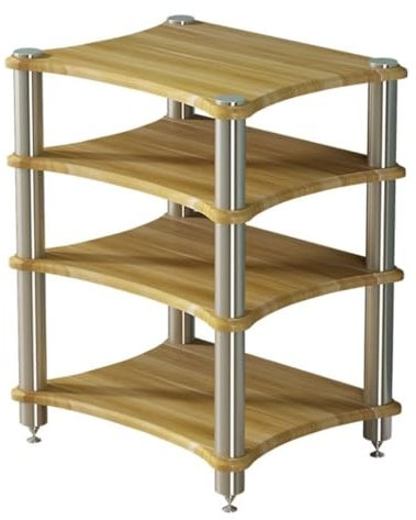 Lautsprecherregal mit 3 Etagen, HiFi-Regal für TV-Schrank und Verstärker, AV-Geräte, Schrank, TV-Ständer (braun-b, 60 x 48 x 85 cm (4 Etagen)