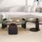 Couchtisch-Set aus Glas im modernen Hai-Design, rund, ineinander stapelbar, mit schwarzem Beistelltisch, stilvoller Sofa-Beistelltisch für moderne Wohnzimmerdekoration, 50 + 90 cm