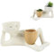 Tiuyii Lazy Pflanzgefäß, liegender Blumentopf, Smiley-Gesicht, Pflanzvase, Harzkopf, Sukkulentenhalter mit Ablaufloch, Heimdekoration, für Innen- und Außenbereich, Garten