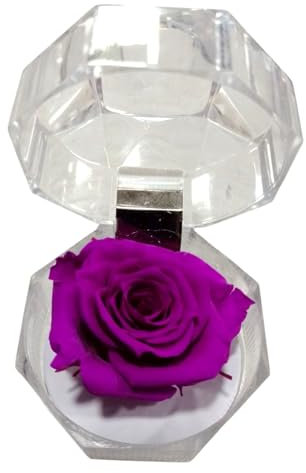 Rose ETERNELLE Violette dans Une boîte à Bijoux. Cadeau Original. Rose Violette préservée. Rose Violette Naturelle préservée. Décoration élégante. Cadeau Amoureux, Anniversaire, Anniversaire