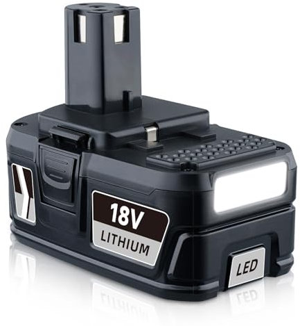 DASNITE 5,5Ah Li-ion Ersatzakku Für Ryobi Akku 18V P108 P107 P105 P104 P103 P102 RB18L15 RB18L25 RB18L40 RB18L50 BPL-1815 BPL-1820GL mit LED-Ladeanzeige Kompatibel mit Ryobi 18V Akku-Elektrowerkzeug