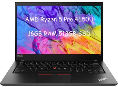 Lenovo Thinkpad T14 Gen 1 Ordinateur portable professionnel 14 FHD AMD Ryzen 5 Pro 4650U, RAM DDR4 16 Go, SSD 512 Go, Windows 11 Pro (reconditionné)