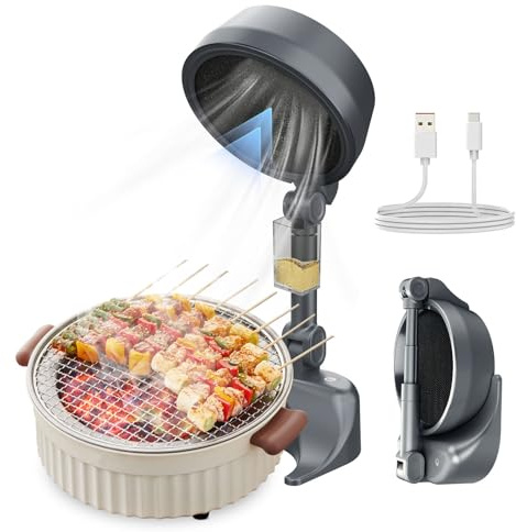 Portable Extractor Fan,Mini Desktop Hood Kitchen Extractor Hood With 3-Speed Exhaust Fan,Detachable Filter & Oil Collection Cup Kitchen Vent for Apartment, RV, Indoor&Outdoor BBQ [Energy Class A]