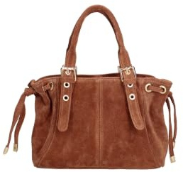 Gave Lux GLX22011123FBG Damen-Schultertasche aus echtem Leder, hergestellt in Italien, 14 x 8 x 25 cm