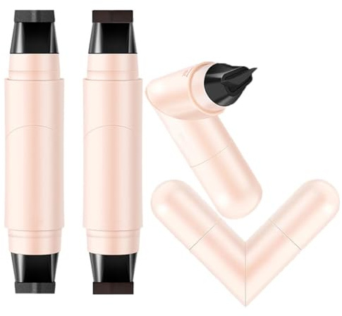 YIBABY 2 Stück rotierender geflügelter Eyeliner-Stempel, 2026, einteiliges Eyeliner-Set, schnell trocknend, wischfest und wasserfest, flüssiger Eyeliner-Stift für Anfänger (Schwarz und Braun)