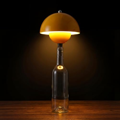 MeiKYing Flaschenlampe Aufsatz LED Aufladabr,Typ-C-Ladeanschluss,ABS-Material, berührungsempfindliche Dimmfunktion mit drei einstellbaren RGB-Farben,für Party, Restaurant,Bar (Gelb – Modell B)