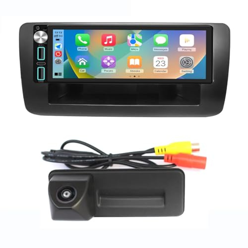 6.9 Zoll HD Auto Radio Autospieler GPS Wireless Bluetooth Navi Navigation Carplay/Android Touchscreen Player Autoradio, Ersatz für Audi Q3 A1 8X 8U, mit MirrorLink/Navi/RDS/FM/AM/SWC (Mit Kamera)