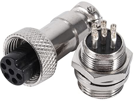 10 Set GX12 Prise D'aviation Prise 6 Broches 12mm Mâle Femelle Panneau En Métal Aviation Fil Connecteur Plug(10Pcs GX12 6 Broches)