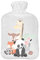 Wärmflasche mit Pullover Bezug 2 Liter Bettflasche mit schönen Fleece-Druck Bezug Gummi Wärmflasche mit Deckel Tiere [092]