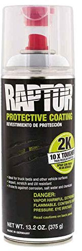 UPol Raptor - Rivestimento Protettivo per Letto di Camion, 2 K, aerosol U POL, 400 ml, Colore: Nero