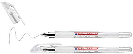 edding 2185 Gelroller - weiß - 2 Stifte - 0,7 mm - Gelstifte zum Schreiben, Malen, Mandala, Bulletjournal - Gelschreiber weiß, Gelmalstifte