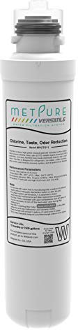 Metpure Versatile Inline MVCTO11 Quick Twist Water Filter Cartridge Replacement Only. 1/4 for Refrigerator, Ice Maker, Coffee Maker, Reduces Bad Taste, Odor, Chlorine in Drinking Water.