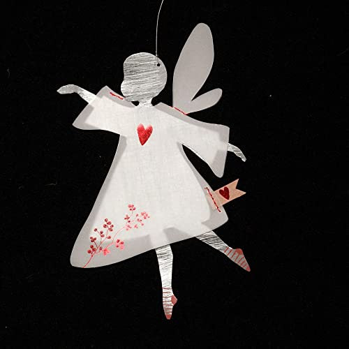 Good old Friends Wunschfee-Hängeschmuck Herz rot - Hängender Schmuck aus Papier für Weihnachten