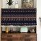 Michorinee Bistrogardine Geometrisches Muster Scheibengardine Boho Kurze Gardine Blickdicht Schwarz Küchenvorhang für Kaffee Schrank Schuhkarton B 143 × H 45 cm Baumwolle und Leinen mit Quaste