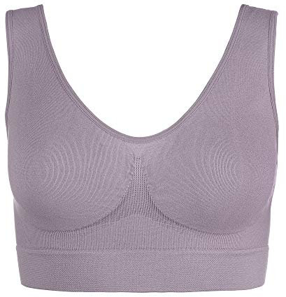 UnsichtBra Bustier Damen BH ohne Buegel | Wohlfühl Bustiers Top | Bügelloser Soft Bra | Schlaf Still Sport Bralette in vielen Farben (wellbra_sngl)(XL, PasLil)