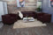 Mendler 3-1-1 Sofagarnitur Couchgarnitur Loungesofa Lille - Kunstleder, rot-braun
