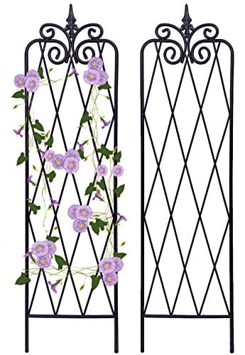 SCENDOR Garden Trellis for Climbing Plants 59inch x15inch Rustproof Metal Vine Trellises for Outdoor Climbing Plants Support Structures A (150cm) 2Pack