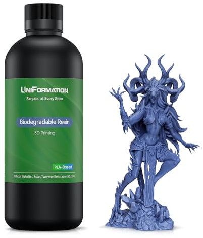 Uniformation PLA Pflanzenbasiertes 3D Resin Biologisch abbaubares UV härtendes Harz 405nm für LCD 3D Printer Resin, Geruchsarm, Hohe Präzision X13 Grau 1kg