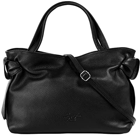 Samantha Look Handtasche Echt Leder Damen Made in Italy, Stilvolle Leder Tasche mit Reißverschluss, Einsteckfächern und Tragehenkeln, Smartphonefach