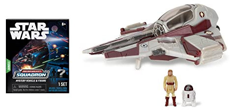 Star Wars Micro Galaxy Squadron OBI-Wan Kenobi's Jedi Interceptor Mystery Bundle – Véhicules de classe d'armure légère de 7,6 cm et de classe Scout avec accessoires