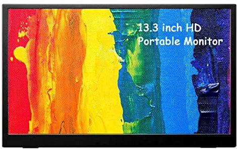 15.6'' 13.3'' Portable Monitor, 1920 X 1080P HD Laptop Monitor, USB C HDMI External Monitor Gaming Screen with HDR Rendering & Freesync Technology, External Monitor for Laptop PC(13.3 inch display)