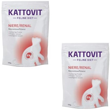 Kattovit - NIERE/RENAL - Trockenfutter für Katzen bei Niereninsuffizienz - Doppelpack - 2 x 400g