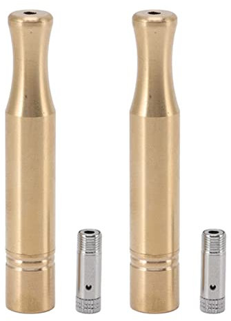 2 Ensembles Porte-Cigarette en Cuivre avec Filtres à Cigarettes DéTachables 2.36in Tube à Fumer pour Hommes Porte-Cigarette Portable