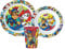 Microwave Safe 3pcs Cartoon Character Dinner Tableware Set Plate, Bowl & Cup, BPA Free re-usable Plastic (Paw Patrol Comic)