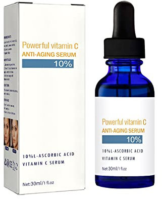 Poo4kark Beauty Vitamin C Gesicht mit Bio-Aloe Jojobaöl Vitamin E feine Linien hydratisiert Töne dunkle Korrektur und Haut 30 ml (Blue, One Size)