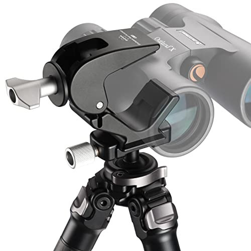 Clamp Binocular Tripod Adapter – ARCA Quick Release Dovetail | 1/4-20 & 3/8-16 Screw Holes | Fits 26-58mm Binoculars