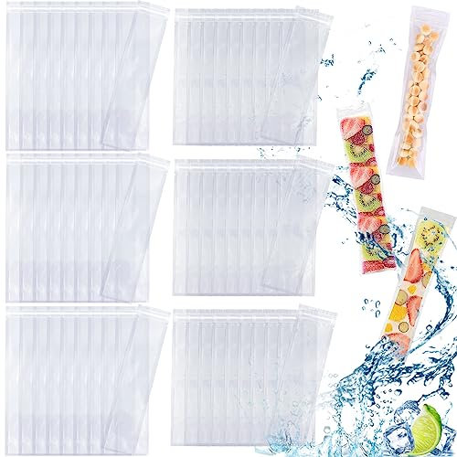DKDDSSS 60PCS Sacs Popsicle, Moule à Glace, Moule Glace à l'eau, Snacks Maison en Bonne Santé, DIY Popsicle Pochettes pour Yaourt, Bonbons glacés, Glaces Party Favors