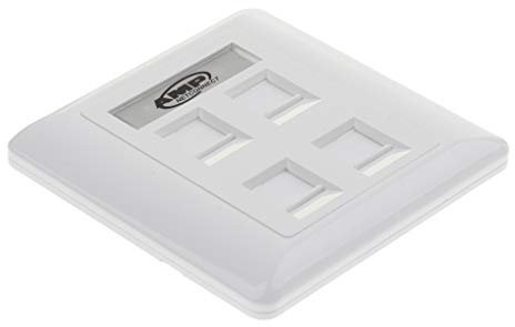 Quad Data Wall Outlet Face Plate 4 Port RJ45/RJ11 Ethernet Network Socket