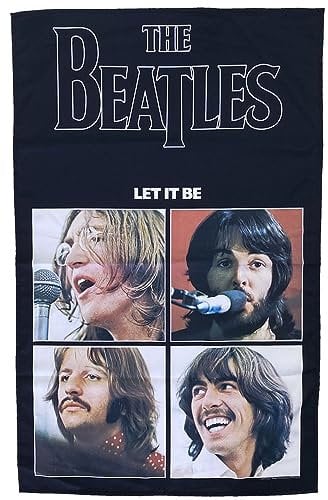 Razamataz The Beatles Poster Let It Be Band Logo Nue Textile Flag 70cm x 106cm One Size