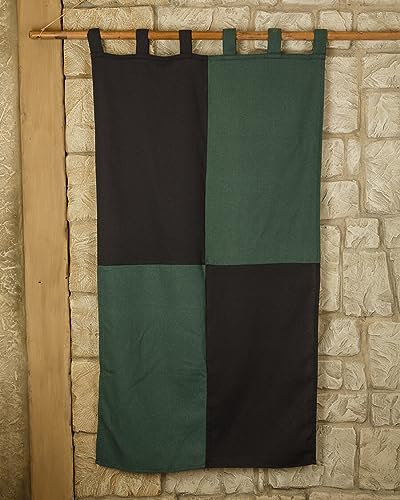 MYTHOLON Große schwarz/grün Standarte, Banner, Fahne aus Baumwoll, mit Schlaufen, 160cm x 75cm, Mittelalter, LARP, Rollenspiele