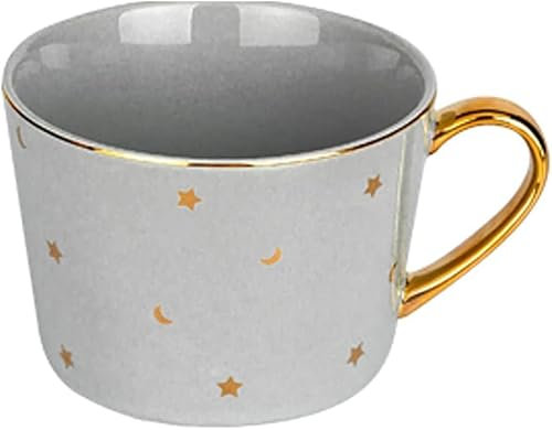 Tazas de café de cerámica, taza de cerámica, taza de café, taza de camping, taza decorativa, taza esmaltada, ideal for té, cereales, chocolate caliente, leche, 17,6 oz, 1 pieza, gris ( Color : Gray )
