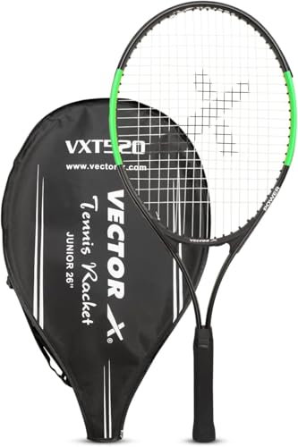 Vector X Vxt 520 Strung Tennis Racquet | Color: Blue & White | Size: 26 inch | for Men & Boys | Material: Aluminium | Super Lightweight & Easy to Swing | Grip Size - 4 3/8
