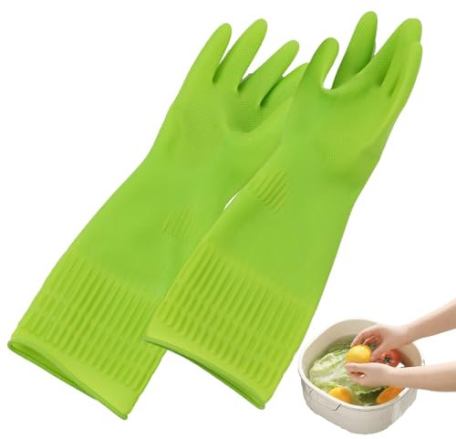 Neamou Gants pour la Vaisselle, Gants de Cuisine pour Laver la Vaisselle - 1 Paire de Gants de Lavage en Latex | Gants de Vaisselle imperméables, Gants de ménage réutilisables, Outils de Nettoyage de
