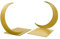 Ecqizer Mond-Buchstütze, goldfarben, dekorative Buchstützen, Mond, Metall, Buchhalter für Kinderzimmer, Büro, Regale (Gold)