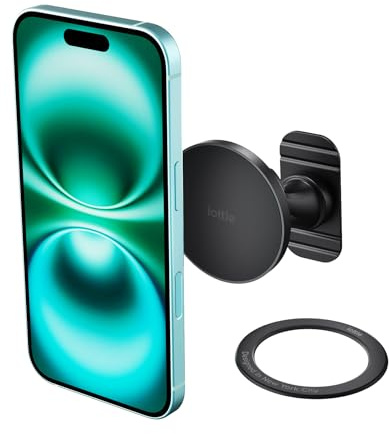 iOttie iTap 3 Magnetische Unterputzhalterung Autohalterung Telefonhalter mit Magnetring-Adapter Kompatibel mit MagSafe, iPhone und Android Smartphones