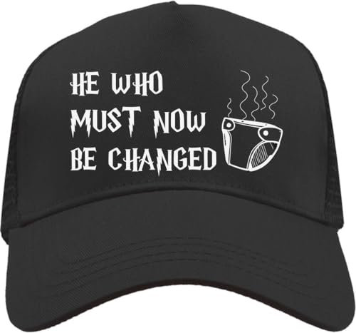 Functon+ He Who Must Now Be Changed Mesh Back Trucker Cap Adjustable Snapback Hat Black, Schwarz , Einheitsgröße
