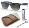 Ray-Ban RB2132 New Wayfarer quadratische Sonnenbrille, BRILLEN-SET | Exklusiv-Etui und Care-Kit | Matte Blue on Clear/Grey Gradient