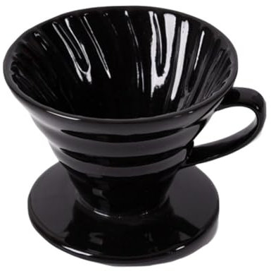 Yardenfun Handgefertigter Keramik Kaffeefilter Becher Zylindrischer Tropfkaffee-bereiter Für Personen Hochwertiger Eleganter Kaffeegenuss Schwarz
