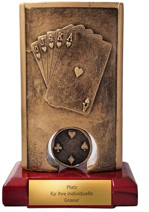 eberin · Kartenspiel-Pokal Grand Winner – Die edle Trophäe für Pokerchampions und Skat-ASSE · Wanderpokal · Spieleabend · Pokernacht · Skatturnier · personalisierbar (MIT Gravur)