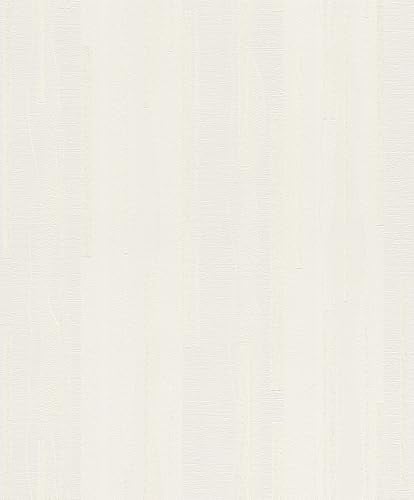Rasch Tapeten 641936 - Vliestapete mit feinen Mustern und unterschiedlichen Strukturen in Weiß mit Glitzer aus der Kollektion Selection - 10,05 m x 0,53 m (LxB)