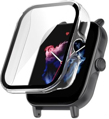 YAODLE Hülle für Amazfit GTS 3 42mm Schutzhülle,PC Ultradünne HD Hartglas Glas Kratzfest 360° Rundum Displayschutz (Durch)