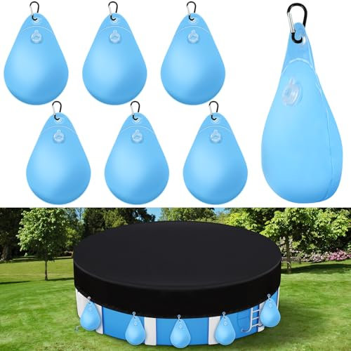 Hungdao Lot de 6 poids de bâche de piscine avec crochets en PVC étanche à suspendre pour piscine hors sol, 34 x 22,9 cm