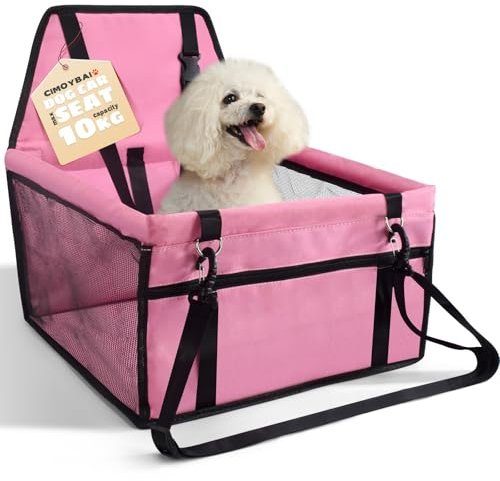 CIMOYBAI Hundesitz für kleine und mittelgroße Hunde, sehr stabil, für kleine und mittelgroße Hunde, Oxford, atmungsaktiv, waschbar, Rücksitz für Rücksitz Faltbar, Rosa