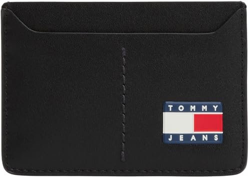 Tommy Jeans Porte-Carte Homme Heritage en Cuir, Noir (Black), Taille Unique