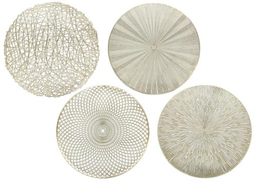 4 Sottopiatti rotondi d38 oro decorazione tavola di natale tovagliette natalizie eleganti in pvc