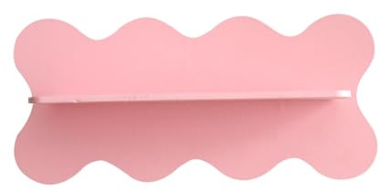 Aiciyimo Wooden Wavy Storage Rack Wall Shelf Home Decoration Pink